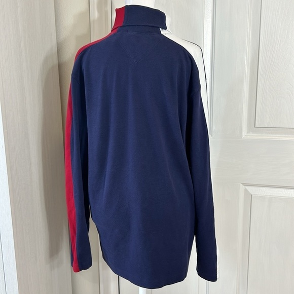 Tommy Hilfiger Mens Blue/Red/White Turtle Neck Sz L - Picture 4 of 11